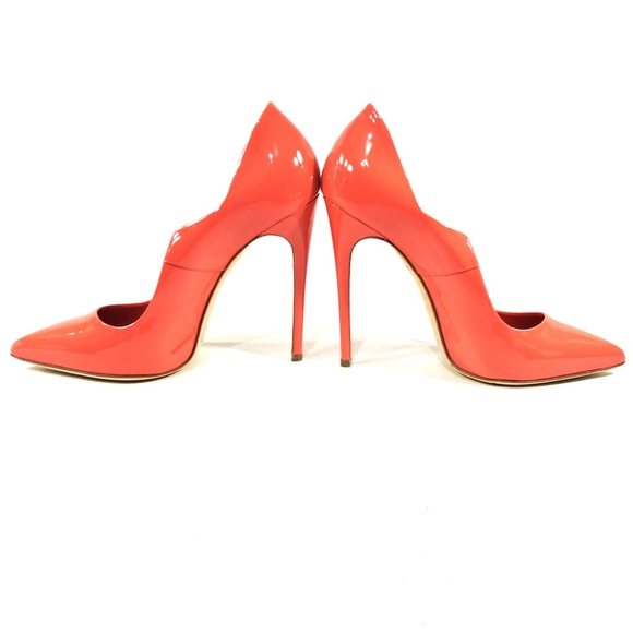 GIANMARCO LORENZI 🇮🇹 WOMEN'S CORAL PATENT LEATHER FASHION PUMPS - Picture 9 of 10